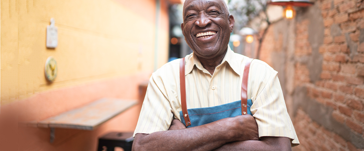 Man discussing occupational wellness for seniors