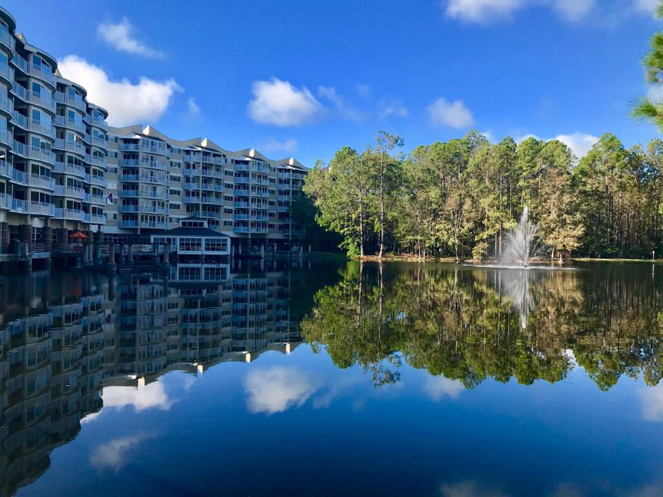 View of the back side lake at Cypress Village