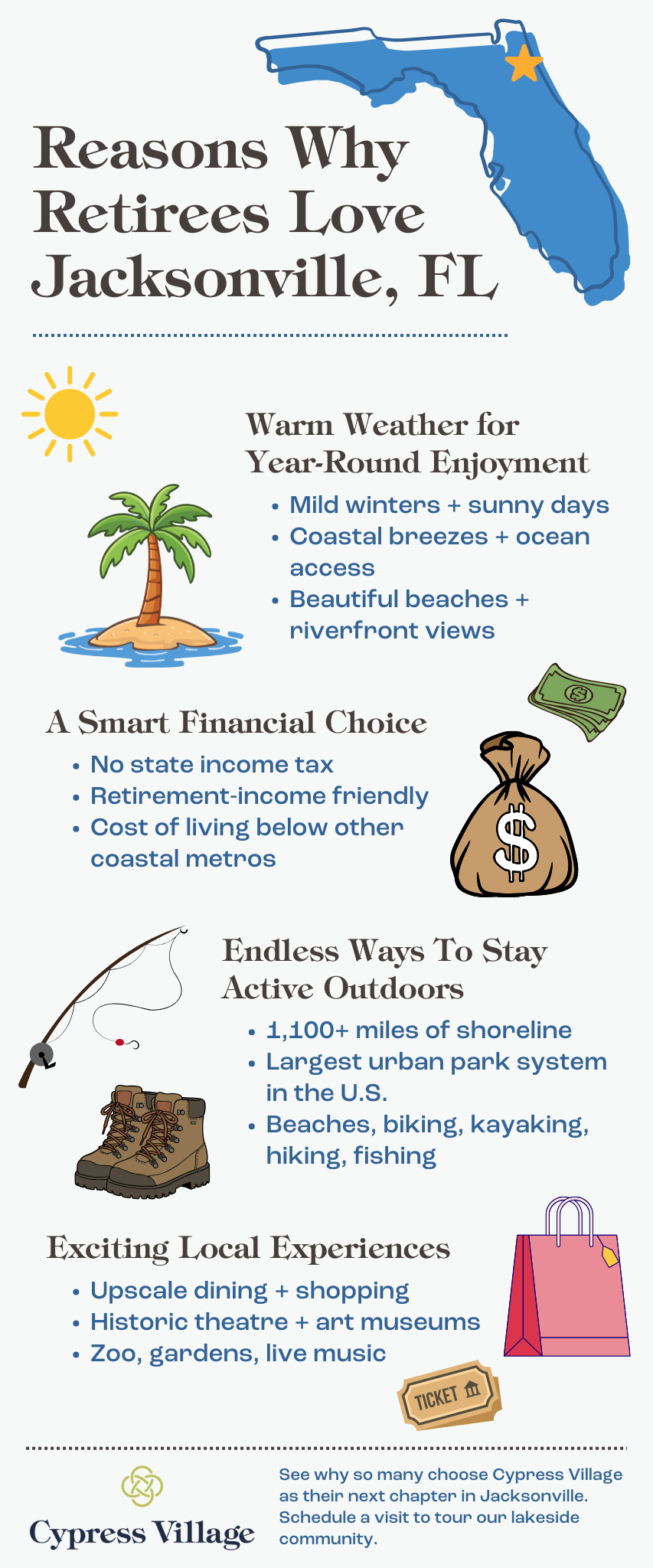 Reasons Why Retirees Love Jacksonville FL infographic