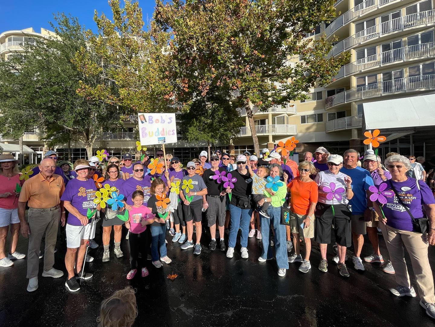 Residents pose for a picture at the Walk to End Alzheimer's event