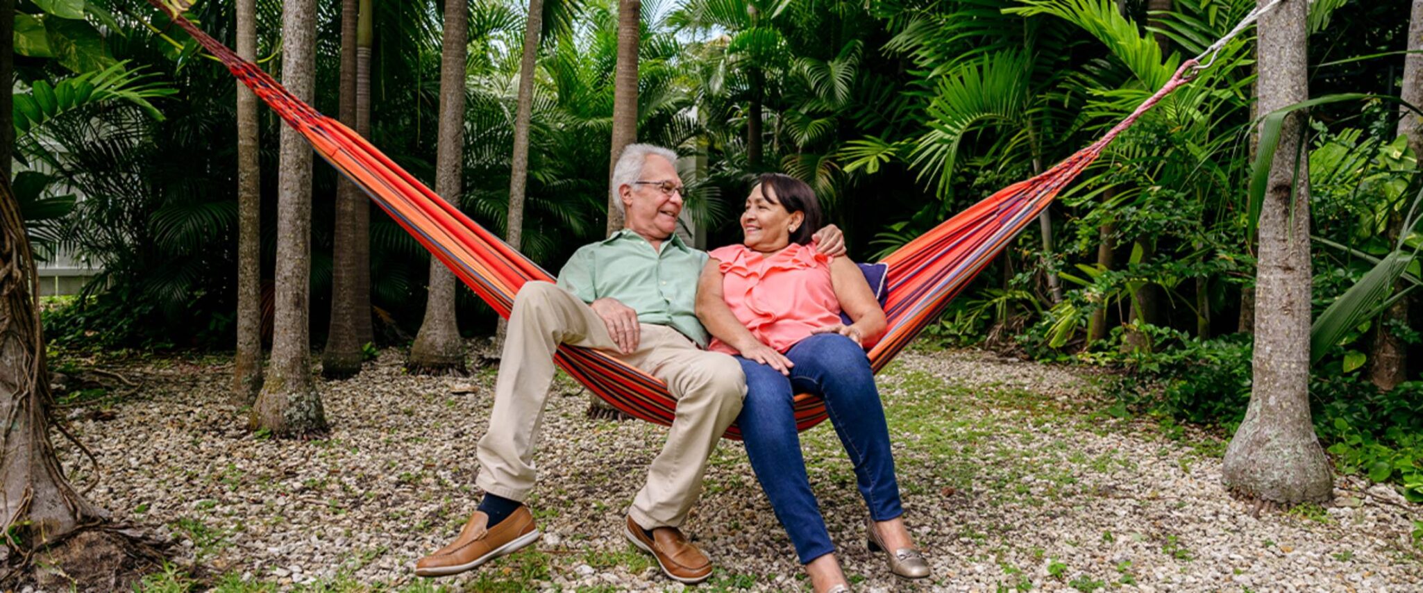 Senior couple enjoying the outdoors in Florida during their retirement.